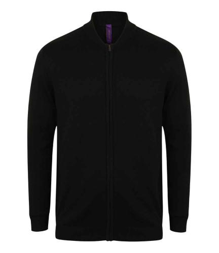 Henbury Unisex Knitted Bomber Jacket